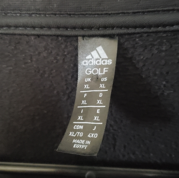 ⭐ Mens Adidas Golf Black Zip Up Sweatshirt Size XL - Picture 5 of 6